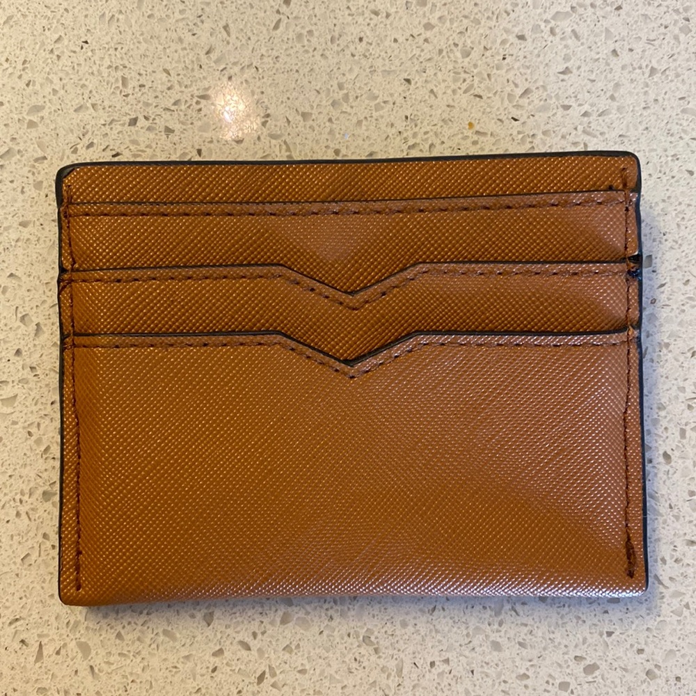 Brown/Tan Vegan Leather Card Holder